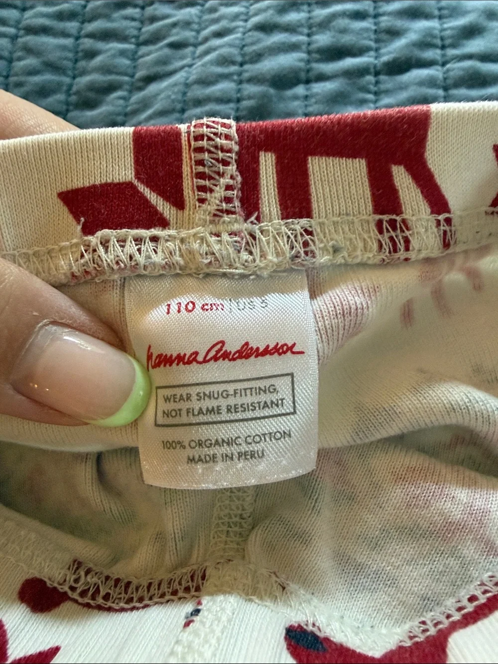 Hanna Andersson Red and Cream Reindeer Holiday Pajama Set